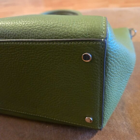 Kate Spade Parker green pebble leather signature satchel bag - Picture 4 of 9